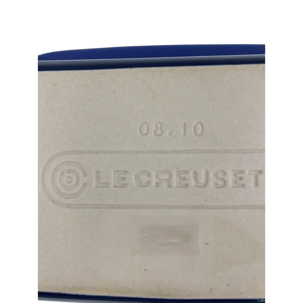 Le Creuset Heritage Blue Stoneware 11” Deep Loaf Pan w/Wide Edges Meatloaf Bread